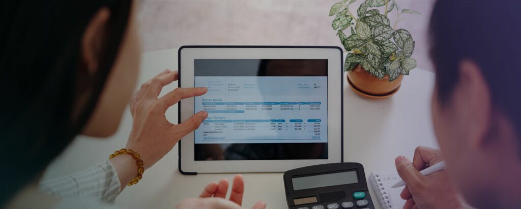 Schermo tablet con schermata consumi